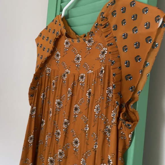 Loft Mustard Boho Lightweight Short Sleeve Blouse - Picture 1 of 9